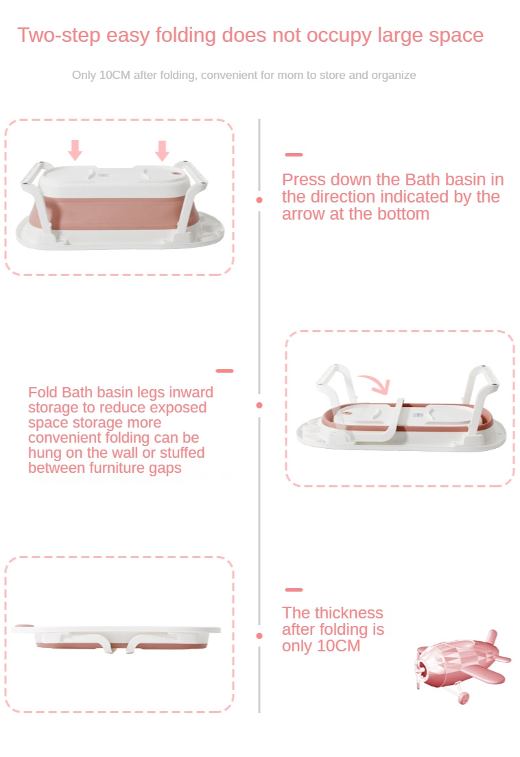 New Products Plastic New Style Foldable Baby Bathtub Good Folding Baby Bath Tub with Portable Fold Bathtub
